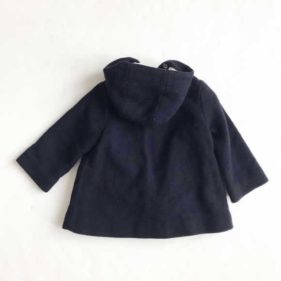 Zara navy blue hooded dress coat VGUC 2/3T - Picture 5 of 5